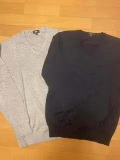 UNIQLO ユニクロＶネックコットン ニット2枚セット Mサイズ