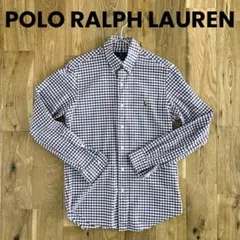 ポロラルフローレン　シャツ　チェック　刺繍　メンズ　XSサイズ