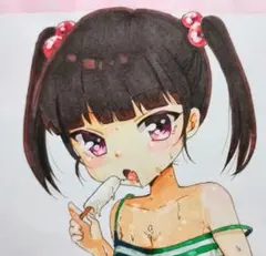 s*n様 手描きイラスト オリジナルイラスト アナログイラスト 女の子 JK