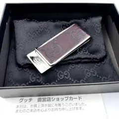 ✨極美品✨GUCCI マネークリップ GG レザー シルバー ダークブラウンのサムネイル