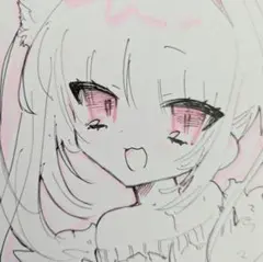 色紙　イラスト　萌え絵　創作　女の子　アナログ　手描き　オリジナル　原画