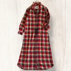aylesbury チェック柄フランネルシャツワンピース サイズ02 M相当