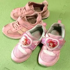 アリエル光る靴　イフミースニーカー　18cmピンクシューズ2足セット　ディズニー