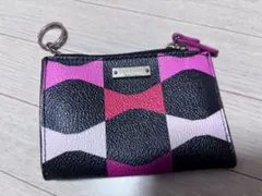 Kate Spade キーケース リボン柄 ブラック／ピンク