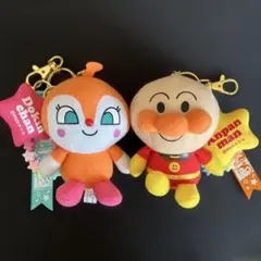 アンパンマンとドキンちゃんのぬいぐるみキーホルダー