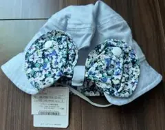 ブランシェス ベビー 帽子 SSS(42-44cm) 水色 花柄 リボン ハット