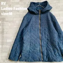 RV Ladies Fashion デニム調 キルティング ジャケット 秋服 M
