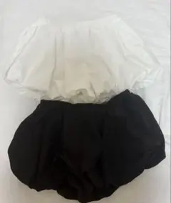 SHEIN バルーンスカート 2枚セット ホワイト ブラックのサムネイル