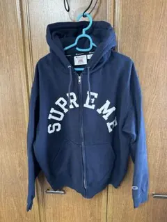 Supreme x Champion Zip Up Hooded Navy