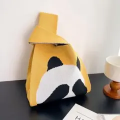 ハンドバック サブバッグ トート エコバッグ ショルダー パンダ イエロー