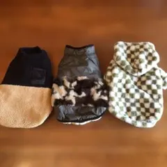 小型犬　もこもこ　冬服　3点セット　右2点未使用