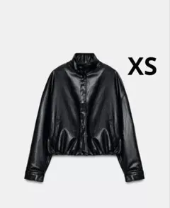 ZARA ザラ　フェイクレザーパデッドボンバージャケット　新品、未使用