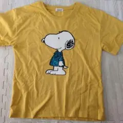 スヌーピー Tシャツ リバーシブルスパンコール 150cm 黄色