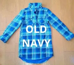 OLD NAVY 女の子 長袖ワンピース 青とピンクのチェック柄 110cm