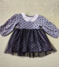 ドット柄 長袖ワンピース　１００㎝