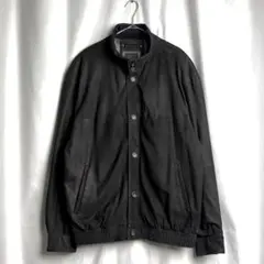 90s A1 ブラック ヌバック レザー ボンバー ブルゾン 52 L-XL 黒 
