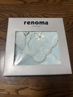 renoma PARIS タオルハンカチ ライトブルー 花柄のサムネイル