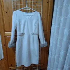 proportion ベージュタイトワンピース サイズ3ファー取り外し可能