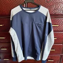 adidas 長袖カットソー ネイビー/グレー