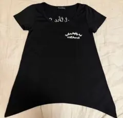 【美品】Sorridere しまむら 英語刺繍フレアTシャツ カットソー M