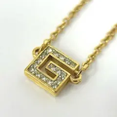 【N】GIVENCHY ジバンシー ネックレス Gロゴ ラインストーン