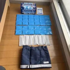 ひんやり帽子　アニちゃんマーク　Lサイズ　ネイビー　冷却ジェルセット
