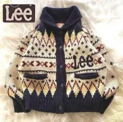 リー Lee カウチン セーター アーガイル ウール ジャケット 厚地 フリー