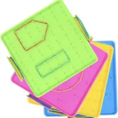知育玩具 ゲオボード (釘打ち板) 4色セット ゴムひも付き 幼稚園 小学校教材