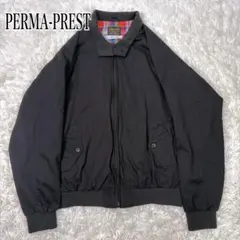 PERMA-PREST 黒 ジャンパー　スィングトップ　ドリズラージャケット