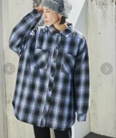 オンブレチェック中綿ジャケット