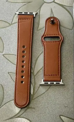 未使用Apple Watch バンドレザー調 ブラウン 38,40,41,42S