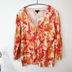 TALBOTS タイダイ柄 カーディガン L　派手めのサムネイル