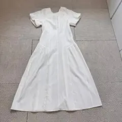 FRAY I.D リネンパフスリーブワンピース バックレースアップ半袖 ロング丈