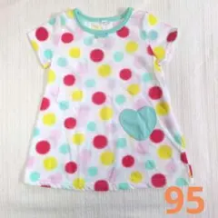 95センチ　新品　水玉　チュニックワンピース　ドット　スカート　半袖　Tシャツのサムネイル