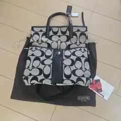 COACH 2wayトートバッグ　ショルダーバッグ　キャンバス　シグネチャー