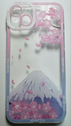 富士山 桜 デザイン iPhone15 ケース