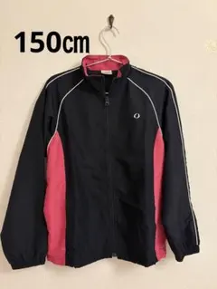 ネイビー/ピンク ジッパー付きジャケット