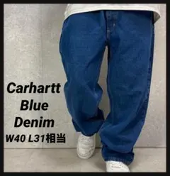 カーハート ブルーデニム ジーンズ ペイントパンツ W36 L32 - メルカリ