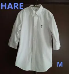 HARE ボタンダウン 七分袖シャツ　ホワイト　メンズM