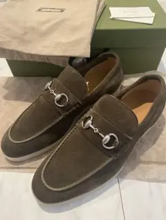 GUCCI グッチ 新品スウェード素材　ホースビットローファー 8 1/2