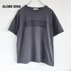 SLOBE IENA 半袖Tシャツ ロゴ F ダークグレー コットン 日本製のサムネイル