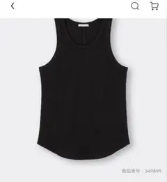GUリブタンクトップ　ブラック XLのサムネイル
