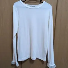 mysa ホワイト 長袖 Tシャツ フリル袖