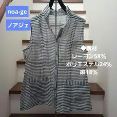 noa-ge　ノアジェ ストライプ シースルーベスト