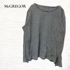 マックレガー/ボーダーカットソー/Ｌ/コットン/ロゴ刺繍/モノクロ/カジュアル