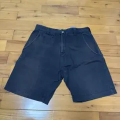 ネイビー コットン混合 ショートパンツ　ハーフパンツ　チノ