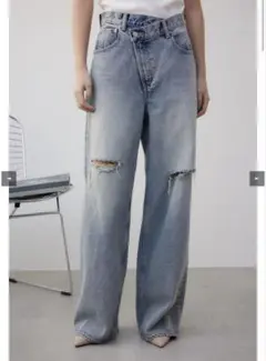 AZUL by moussy ラップデニム　クロスデニム　ダメージデニム