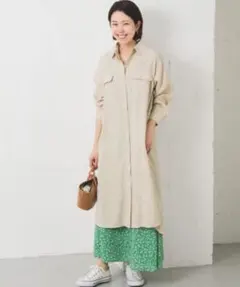 【美品】アーバンリサーチサニーレーベル　ワークシャツロングワンピース　ゆったり