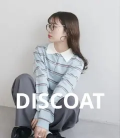 DISCOAT umm. ボーダーポロニット　セール　ニット　マルチボーダー