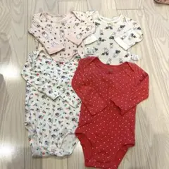 ユニクロ　カーターズ　ベビー肌着　長袖ボディスーツ　80 4枚セットUNIQLO